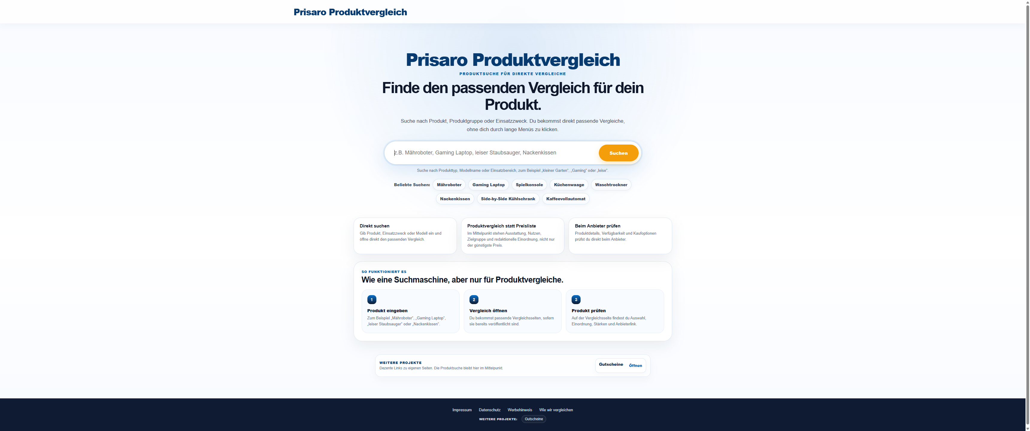 Prisaro Produktvergleich